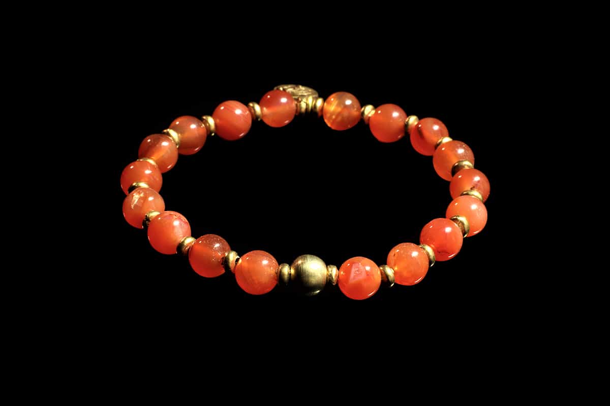 Bracelet Cornaline et perles de Laiton