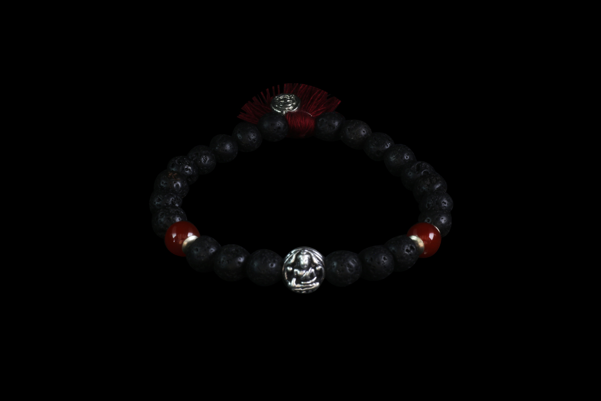 Bouddha pierre de lave cornaline