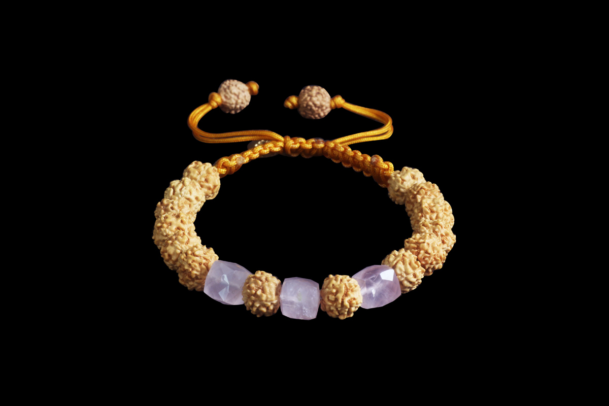Rudraksha et quartz rose