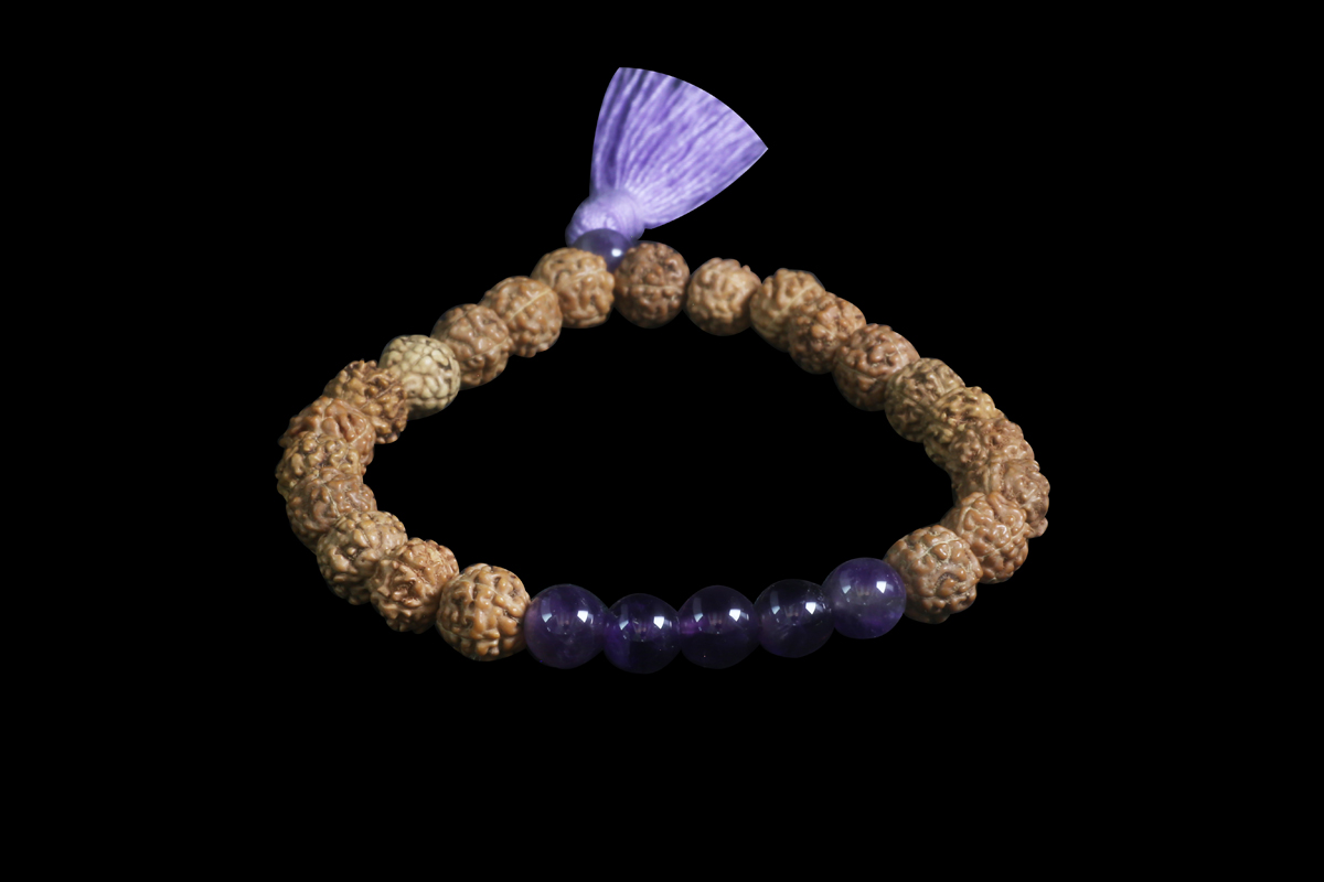 Rudraksha et améthyste