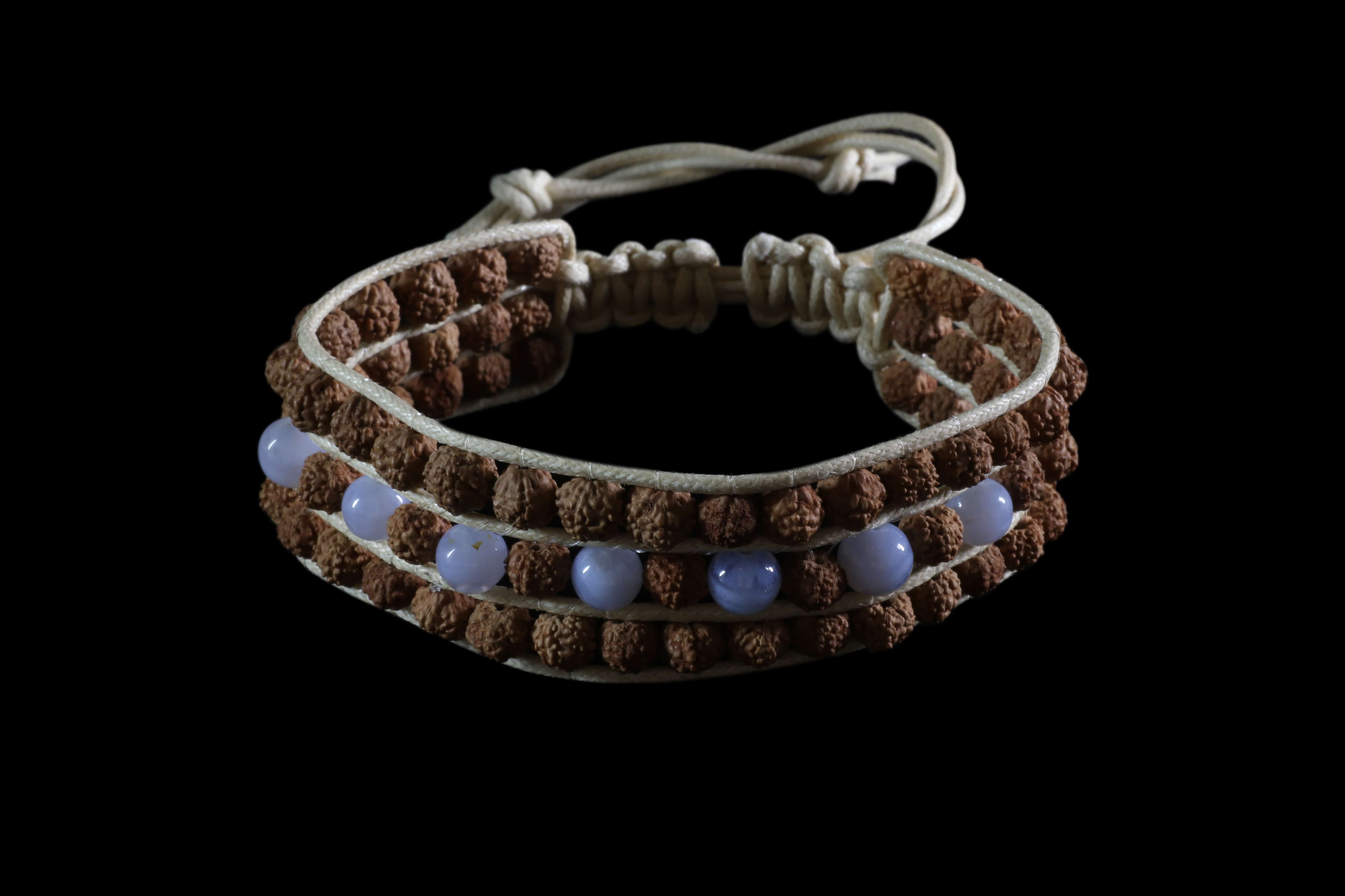 Rudraksha Calcédoine ajustable