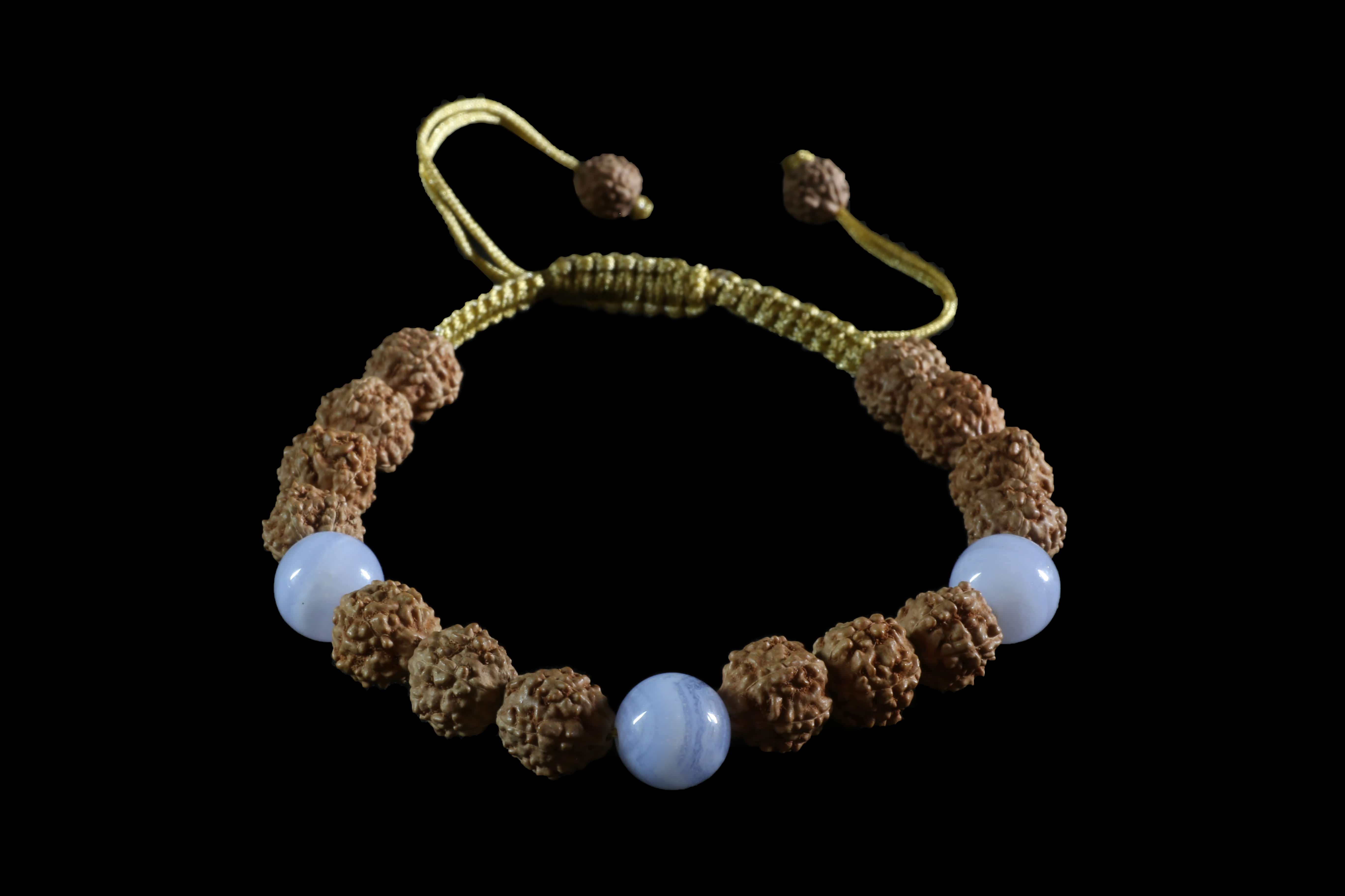 Rudraksha Calcédoine ajustable